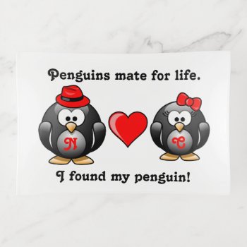 Cute I Found My Penguin Mate For Life Red Heart Trinket Tray by colorfulcreatures at Zazzle