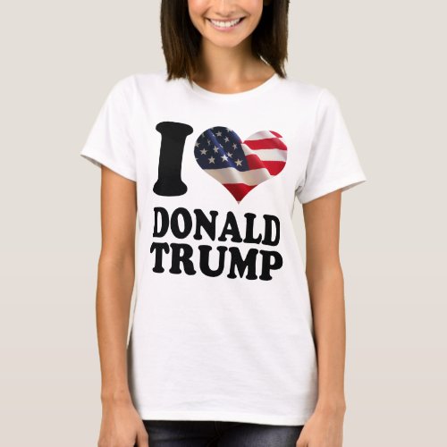 Cute I heart American Flag Donald Trump T_Shirt