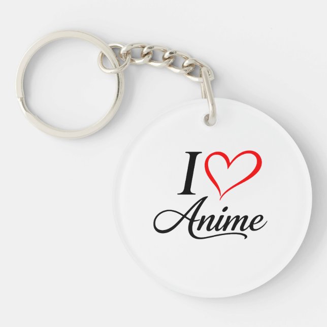 Cute I heart anime Keychain (Front)