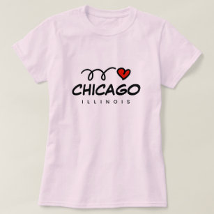 Cute I heart Chicago Illinois t shirt for women