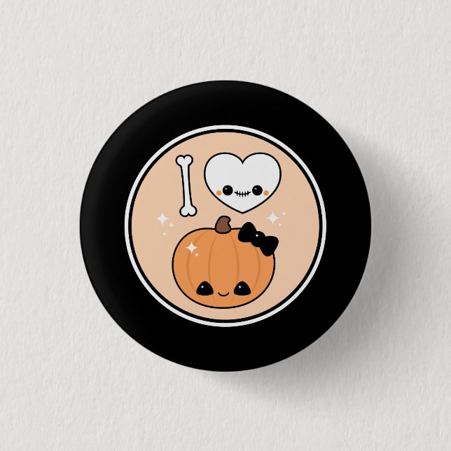 Cute I Heart Halloween Pinback Button (Front)