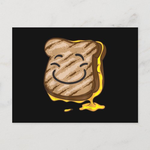 Cute I Heart Happy Grilled Cheese Sandwich Gift Announcement Postcard