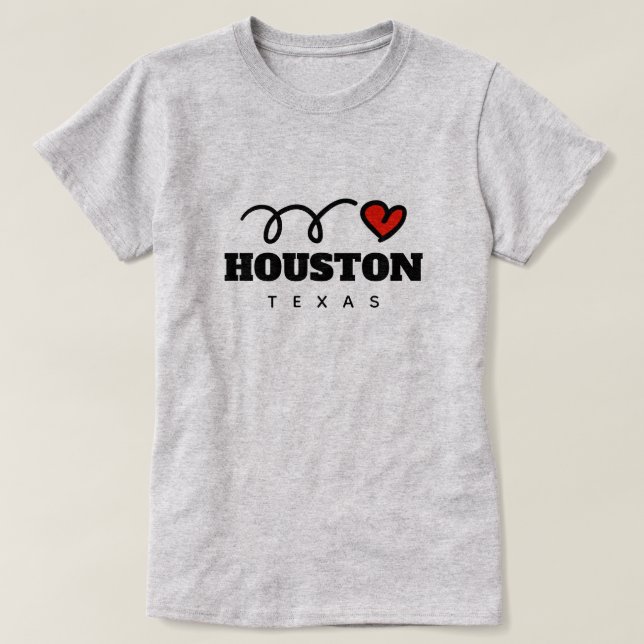 Cute I heart Houston Texas t shirt for women (Design Front)