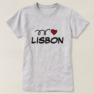 Cute I heart Lisbon t shirt for women