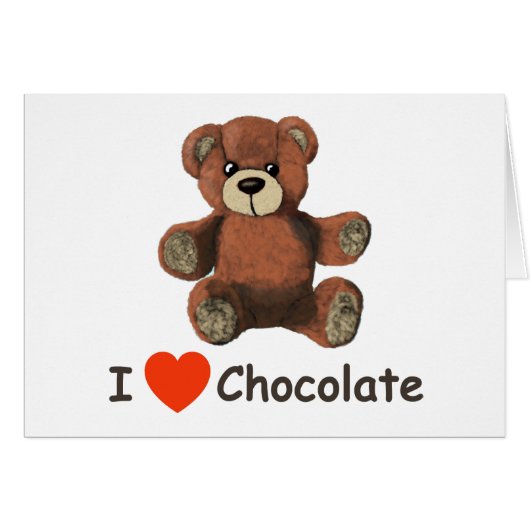 Cute I Heart (Love) Chocolate Teddy Bear (Front Horizontal)