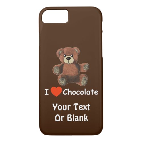 Cute I Heart Love Chocolate Teddy Bear iPhone 87 Case