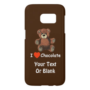 Cute I Heart (Love) Chocolate Teddy Bear Samsung Galaxy S7 Case