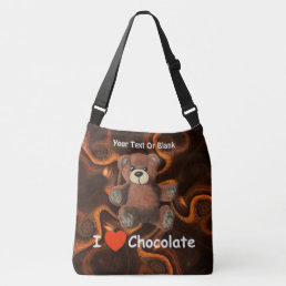 Cute I Heart (Love) Chocolate Teddy Bear Crossbody Bag