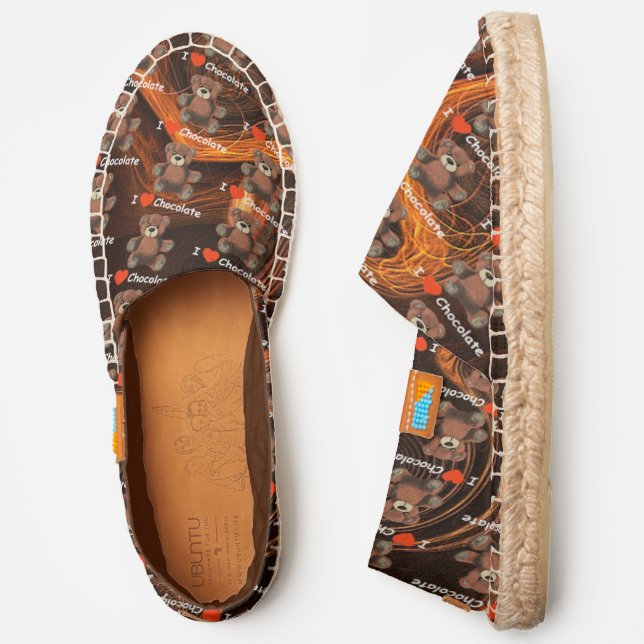 Cute I Heart (Love) Chocolate Teddy Bear Espadrilles (Side)