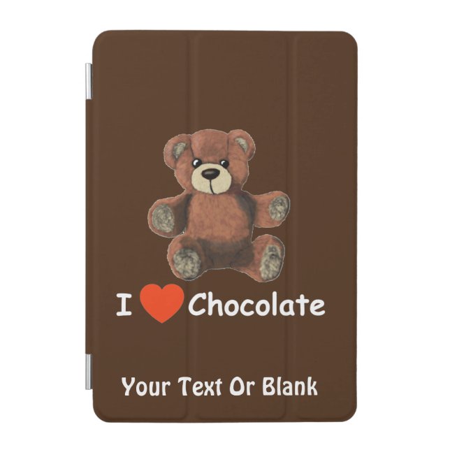 Cute I Heart (Love) Chocolate Teddy Bear iPad Mini Cover (Front)