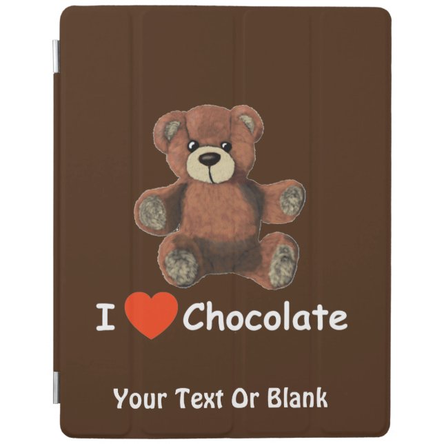 Cute I Heart (Love) Chocolate Teddy Bear iPad Smart Cover (Front)