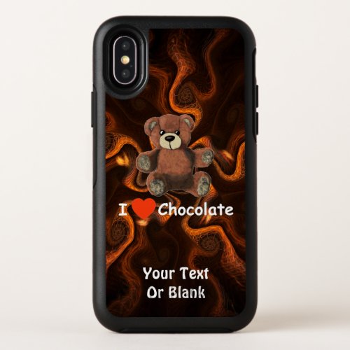 Cute I Heart Love Chocolate Teddy Bear OtterBox Symmetry iPhone X Case