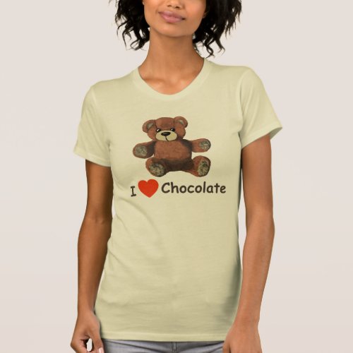 Cute I Heart Love Chocolate Teddy Bear T_Shirt