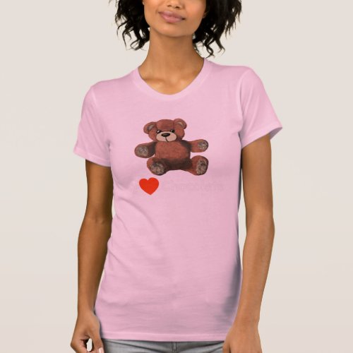 Cute I Heart Love Chocolate Teddy Bear T_Shirt