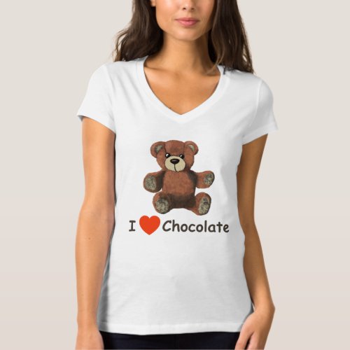 Cute I Heart Love Chocolate Teddy Bear T_Shirt