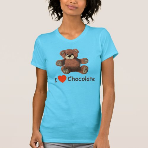 Cute I Heart Love Chocolate Teddy Bear T_Shirt