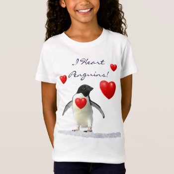 Cute I Heart Penguins Animal-lover Baby-doll Shirt by RavenSpiritPrints at Zazzle