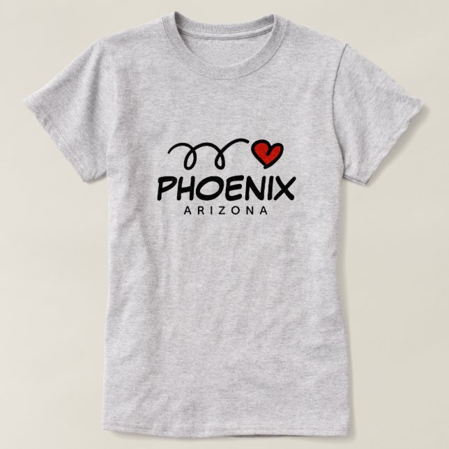 Cute I heart Phoenix Arizona t shirt for women (Design Front)