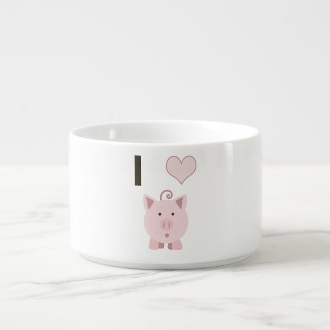 Cute I heart pigs Desgin Bowl (Center)