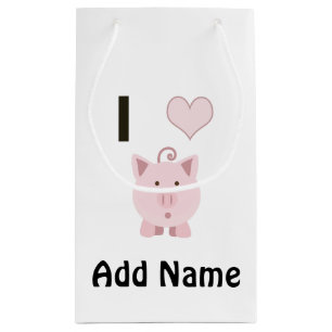 Cute I heart pigs Desgin Small Gift Bag