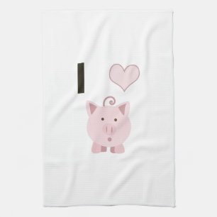 Cute I heart pigs Desgin Towel