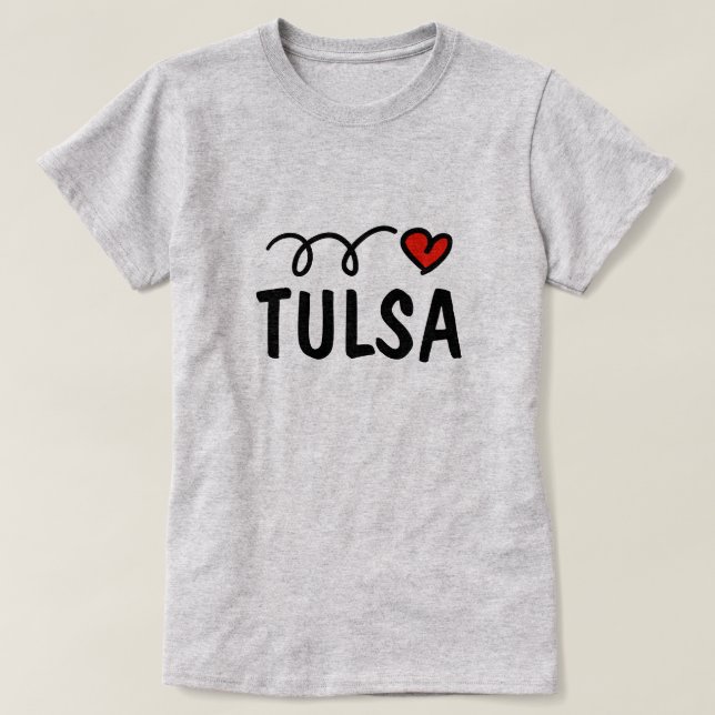 Cute I heart Tulsa t shirt for women (Design Front)