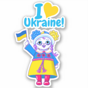 Cute “I Heart Ukraine!” Fundraising Vinyl Decals