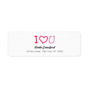Cute I heart You Valentine's Day Label