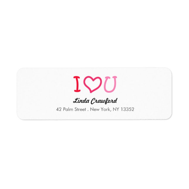 Cute I heart You Valentine's Day Label (Front)