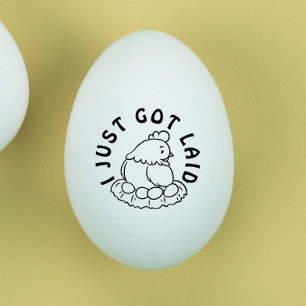 Cute I just got laid egg stamp