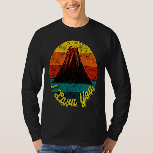 Cute I Lava You Volcano Vintage Style Sunset Love  T_Shirt