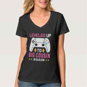 Cute I Leveled Up to Big Cousin Again Funny Gamer T-Shirt
