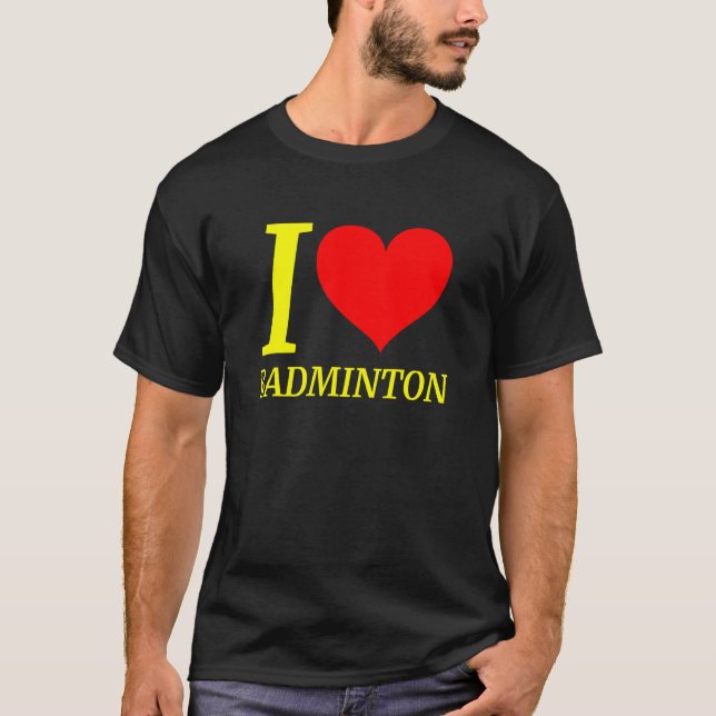 Cute  I Love Badminton Player T-Shirt (Front)
