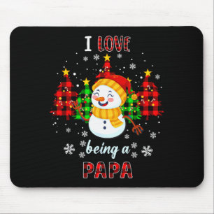 Cute I Love Being A Papa Snowman Christmas Valenti Mouse Pad