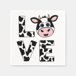 Cute I Love Cows Napkins