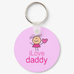 Cute I Love Daddy T-shirt Keychain