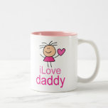 Cute I Love Daddy T-shirt Two-Tone Coffee Mug