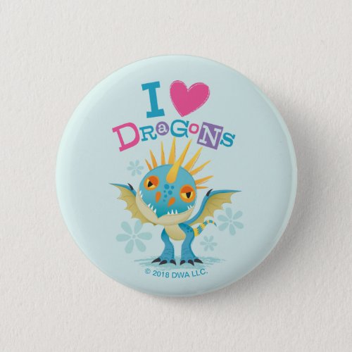 Cute I Love Dragons Stormfly Graphic Button