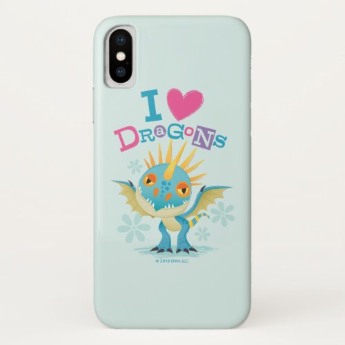 Cute I Love Dragons Stormfly Graphic iPhone XS Case