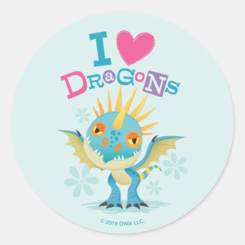 Cute I Love Dragons Stormfly Graphic Classic Round Sticker