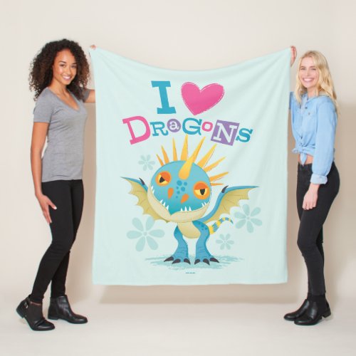 Cute I Love Dragons Stormfly Graphic Fleece Blanket