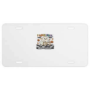 Cute I Love Fall Prevention Physical Therapy Ghost License Plate