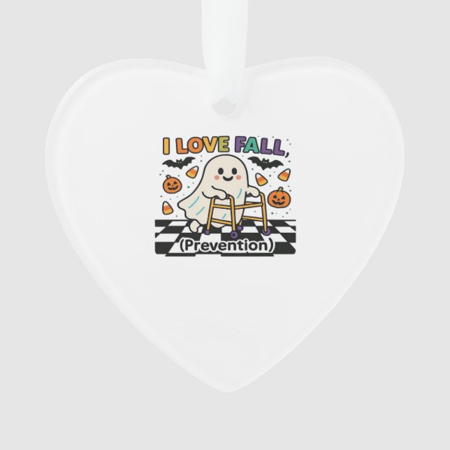 Cute I Love Fall Prevention Physical Therapy Ghost Ornament (Front)