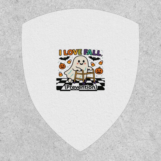 Cute I Love Fall Prevention Physical Therapy Ghost Patch (Front)
