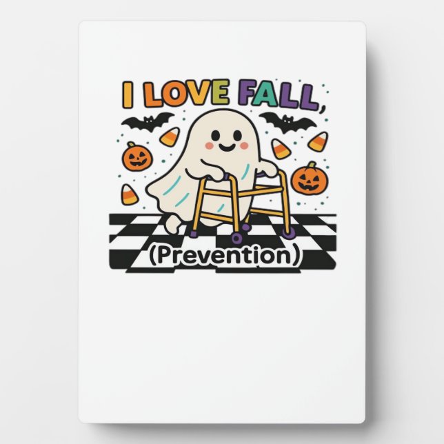 Cute I Love Fall Prevention Physical Therapy Ghost Plaque (Front)