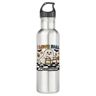 Cute I Love Fall Prevention Physical Therapy Ghost Stainless Steel Water Bottle