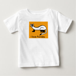 Cute I love FERRETS -Animal graphic - Baby T-Shirt