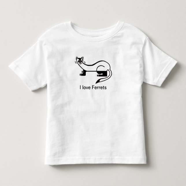 Cute I love FERRETS -Animal lover - Nature Toddler T-shirt (Front)