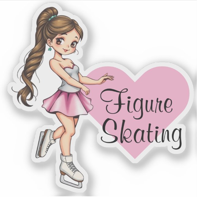 Cute I love Figure Skating Sticker (Front)