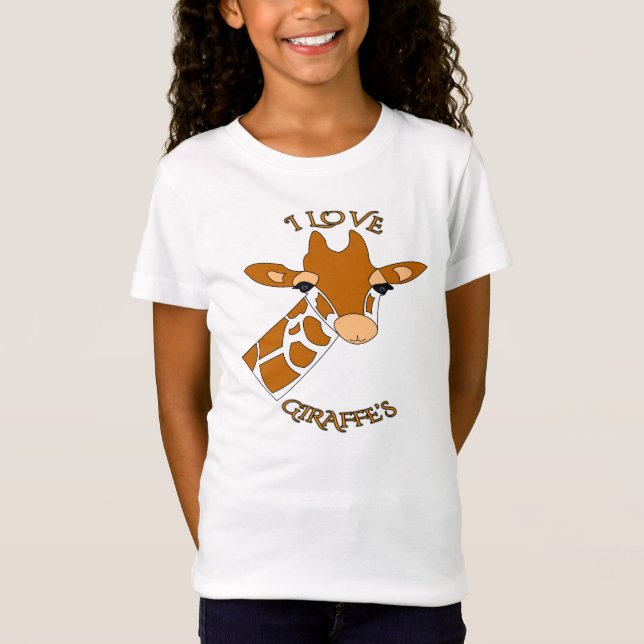 Cute I Love Giraffes T-Shirt (Front)